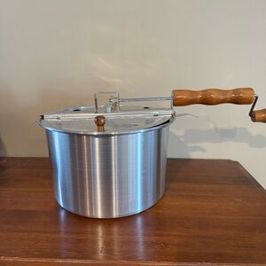 Whirleypop Stainless Steel Popcorn Maker with Wooden Handle